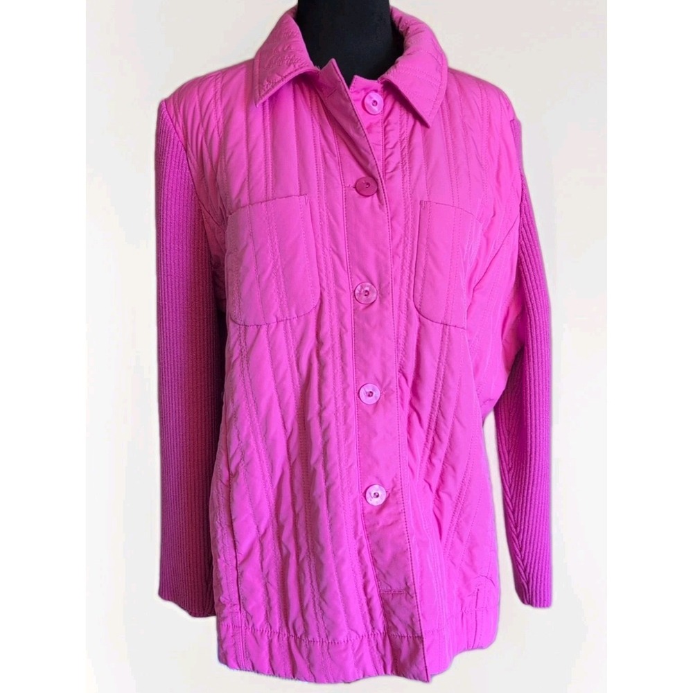 Sigrid Olsen Sport Sz 1X Pink Jacket Sweater Cardigan  Button-up polyester blend